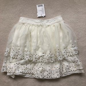 Sequin embroidered mini skirt